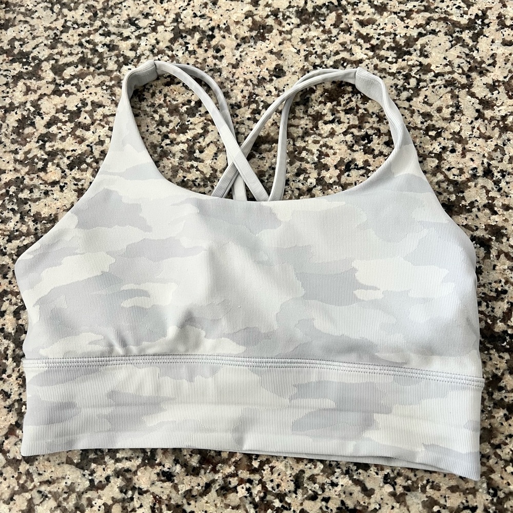 Lululemon White Camouflage Sports Bra